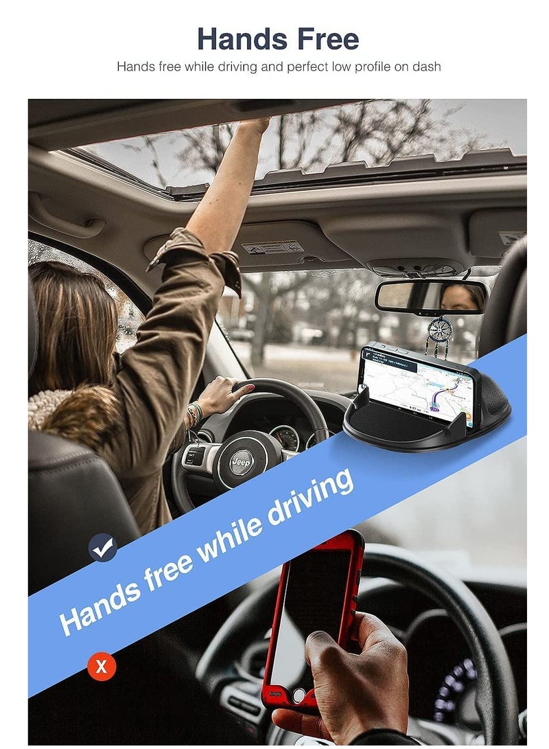 Car Phone Holder, Dashboard Car Phone Holder Mount, Slip Free Desk Phone Stand Compatible for iPhone, for Samsung, Android Smartphones, GPS Devices, Universal Cell Phone Automobile Cradles, Black - Image 4